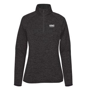 WOMEN'S YOSEMITE 1/2 ZIP PULLOVER - BLACK HEATHER with KAG Embroidery-CF33302
