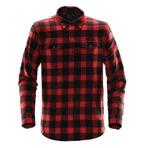 MEN'S LOGAN SNAP FRONT SHIRT - BLACK RED with KPIC-CF32332