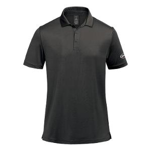 MEN'S MONTEREY S/S POLO - BLACK with Bourgault Full Color No Fill 2.75"W-CF36195