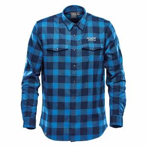MEN'S LOGAN SNAP FRONT SHIRT -  ROYAL PLAID with Major Drilling 3.25"W-CF33842