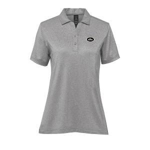 WOMEN'S VOLANTE H2X-DRY S/S POLO - GRANITE HEATHER with Highline Oval - 3.00" Wide -CF32831