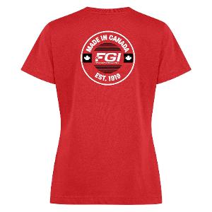 ATC 24EVER™ RING SPUN COTTON LADIES' TEE- RED with FGI Heat Transfer-CF34764