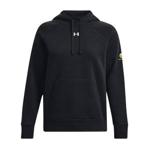 UNDER ARMOUR MEN'S RIVAL FLEECE HOODED SWEATSHIRT - BLACK with SeedMaster - Medium -CF34336