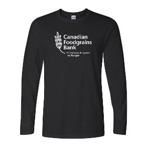 GILDAN UNISEX SOFTSTYLE® LONG  SLEEVE T-SHIRT - BLACK with Canadian Foodgrains - 10"W-CF34666