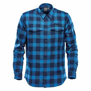 MEN'S LOGAN SNAP FRONT SHIRT - ROYAL PLAID with FWS-CF33543