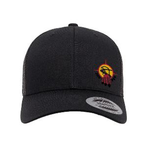 YUPOONG CLASSICS SIX-PANEL RETRO TRUCKER CAP BK with Sigfusson Northern  208 PSN - 2.75 IN-CF34735
