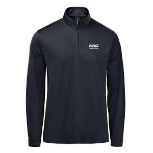 MEN'S MONTEREY 1/4 ZIP PULLOVER - BLACK with KAG Embroidery-CF34847