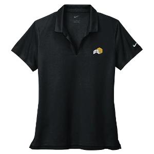NIKE DRI-FIT MICRO PIQUE 2.0 LADIES' POLO - BLACK with SeedMaster - 30th Logo -CF35941