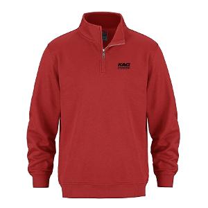 FLUX - ADULT 1/4 ZIP SWEATSHIRT - RED with KAG Embroidery-CF36091
