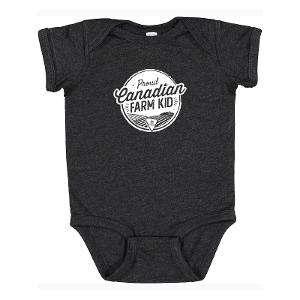 RABBIT SKINS INFANT FINE JERSEY BODYSUIT - PROUD-CANADIAN FARM-KID