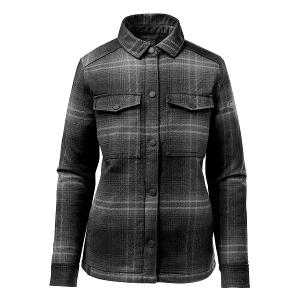 WOMEN'S HIGHLAND SHERPA LINED PLAID JACKET - CARBON / BLACK PLAID with Bourgault One Color - 2024-CF34411