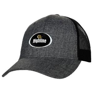 URBAN NORTH CANVAS TRUCKER MESH CAP - GREY / BLACK with Highline Oval - 3.00" Wide -CF32906