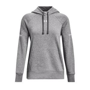 UNDER ARMOUR LADIES' RIVAL FLEECE HOODED SWEATSHIRT - GREY HEATHER with KPIC-CF30224