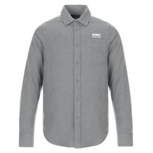 Chalet - Men's Brushed Flannel Shirt - Silver Heather with KAG Embroidery-CF33968