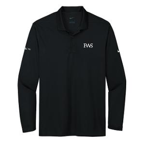 NIKE DRI-FIT MICRO PIQUE 2.0 LONG SLEEVE POLO - BLACK with FWS-CF32278