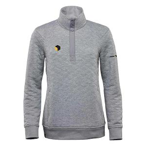 WOMEN'S MONTEBELLO THERMAL 1/4 ZIP PULLOVER - ASH HEATHER with SeedMaster - Horizontal -CF36576