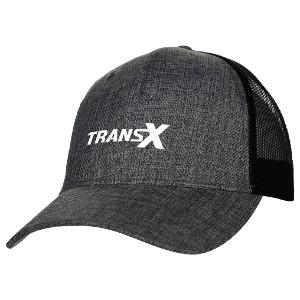 URBAN NORTH CANVAS TRUCKER MESH CAP - GREY / BLACK with Transx 4"W Embroidery-CF32114