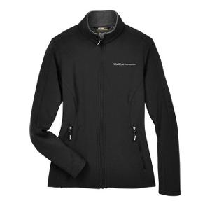 CORE365 LADIES' CRUISE TWO-LAYER FLEECE BONDED SOFT SHELL JACKET - BK with MacDon Performance Parts Embroidery-CF31961