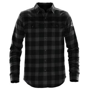MEN'S LOGAN SNAP FRONT SHIRT - CARBON PLAID with Major Drilling 3.25"W-CF29504
