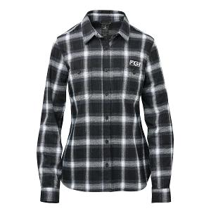 WOMEN'S CHESAPEAKE L/S SHIRT - BLACK/WHITE PLAID with FGI-CF34445