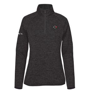 WOMEN'S YOSEMITE 1/2 ZIP PULLOVER - BLACK HEATHER with CCL-CF32390