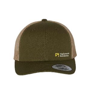YUPOONG RETRO TRUCKER CAP- MOSS/KHAKI