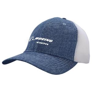 URBAN NORTH CANVAS TRUCKER MESH CAP - BLUE / WHITE-CF31603