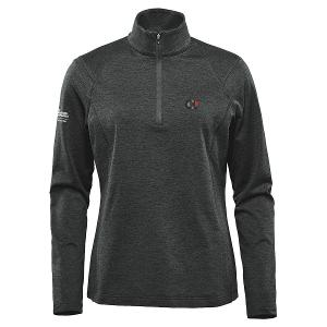 WOMEN'S TREELINE PERFORMANCE 1/4 ZIP PULLOVER - BLACK HEATHER with CCL & BEST MANAGED COMPANIES-CF29318