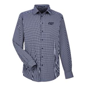 DEVON & JONES MEN'S CROWNLUX PERFORMANCE TONAL MINI CHECK SHIRT - NAVY with FGI - Tone on Tone -CF34681