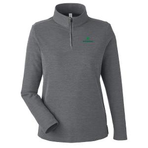 LADIES' FUSION CHROMASOFT™ PIQUE QUARTER-ZIP - CARBON HEATHER with Winpak-CF30783