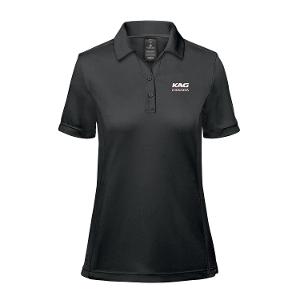 WOMEN'S MONTEREY S/S POLO- BLACK with KAG Embroidery-CF34825