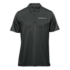 MEN'S VOLANTE H2X-DRY S/S POLO - CHARCOAL HEATHER with SeedMaster - Horizontal -CF34541
