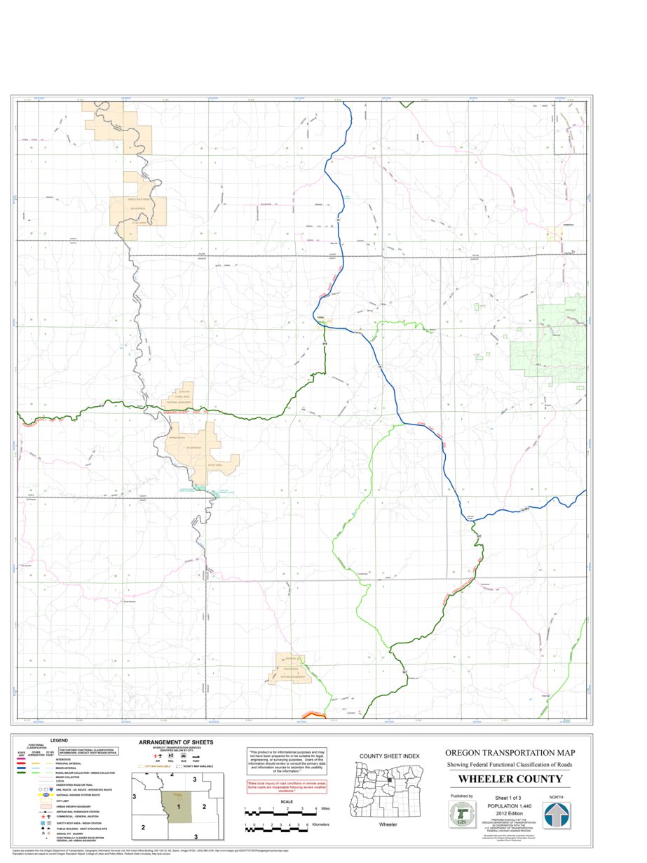Wheeler County Oregon Map Wheeler County Sheet 1 - Avenza Systems Inc. - Avenza Maps