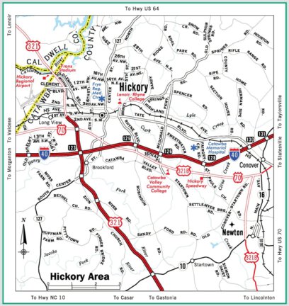Map Of Hickory Nc Highway Map Of Hickory - North Carolina - Avenza Systems Inc. - Avenza Maps