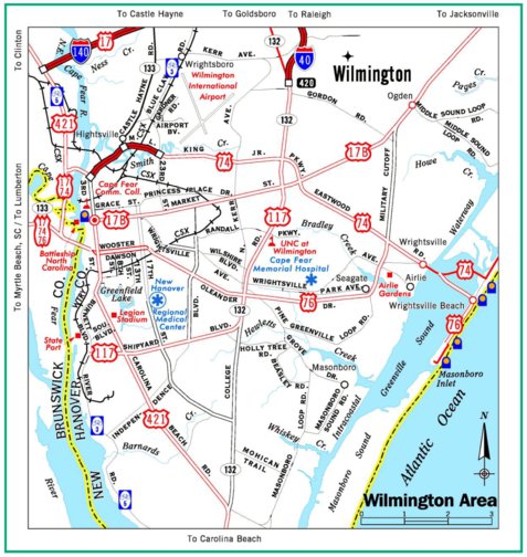 Street Map Of Wilmington Nc Highway Map Of Wilmington - North Carolina - Avenza Systems Inc. - Avenza  Maps