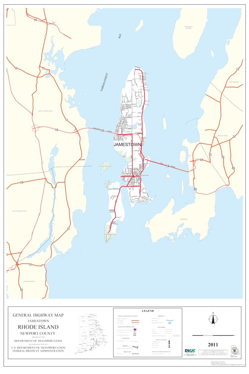 Street Map Of Jamestown Ri Highway Map Of Newport County (Jamestown) - Rhode Island - Avenza Systems  Inc. - Avenza Maps