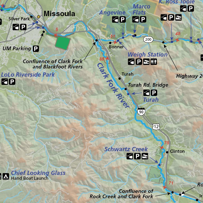 Clark Fork River Fishing Access Map Ffo Clark Fork Rvr. Fishing Map - Montana - Fly Fishing Outfitters - Avenza  Maps