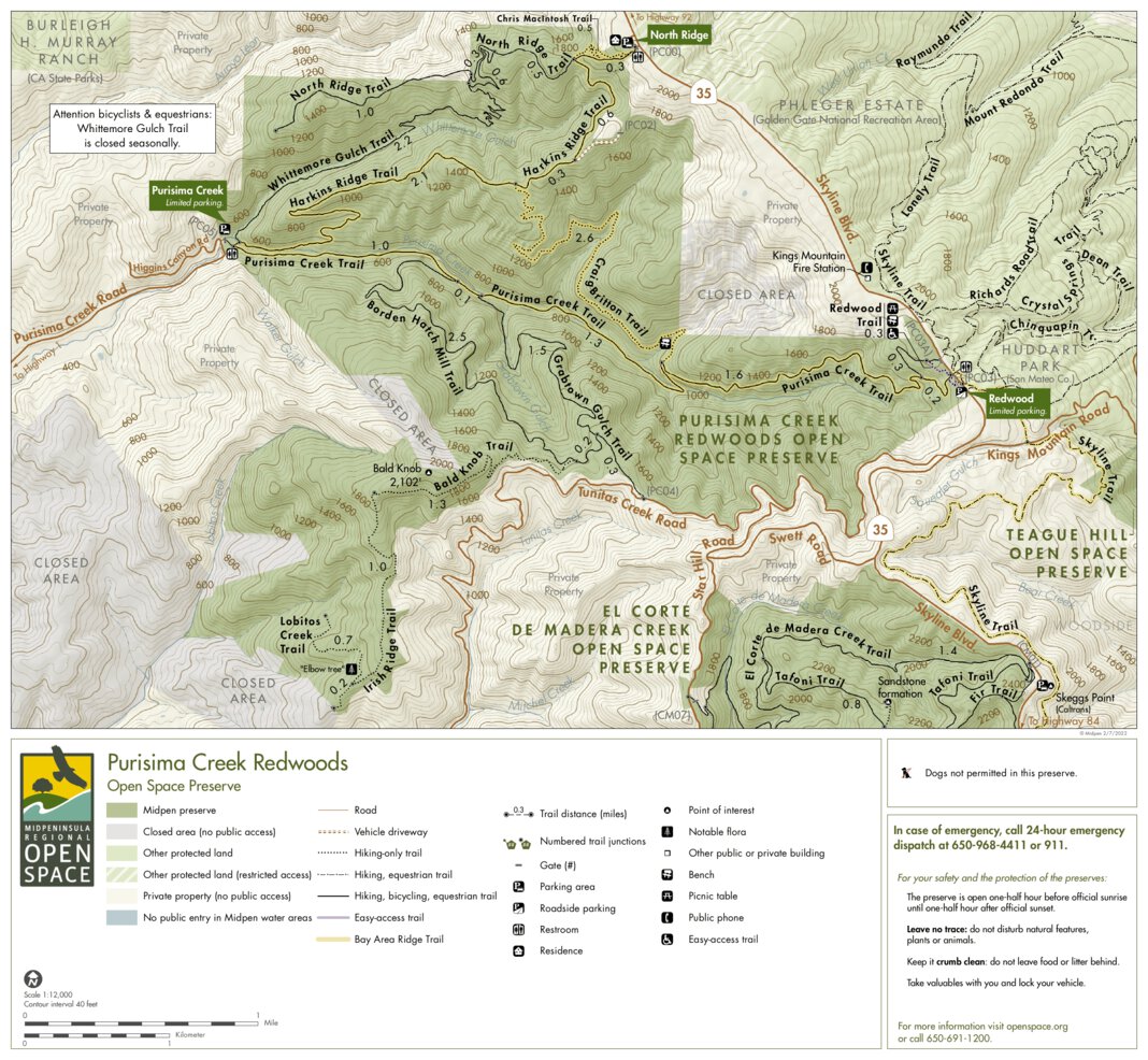 Purisima creek trail map