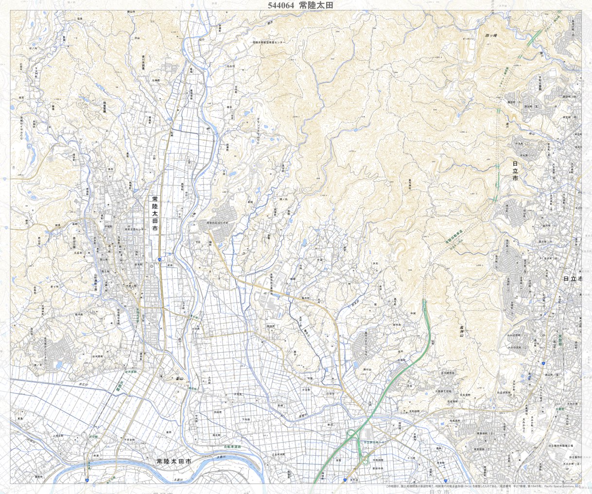 常陸太田 ひたちおおた Hitachiota 地形図 Pacific Spatial Solutions Inc Avenza Maps