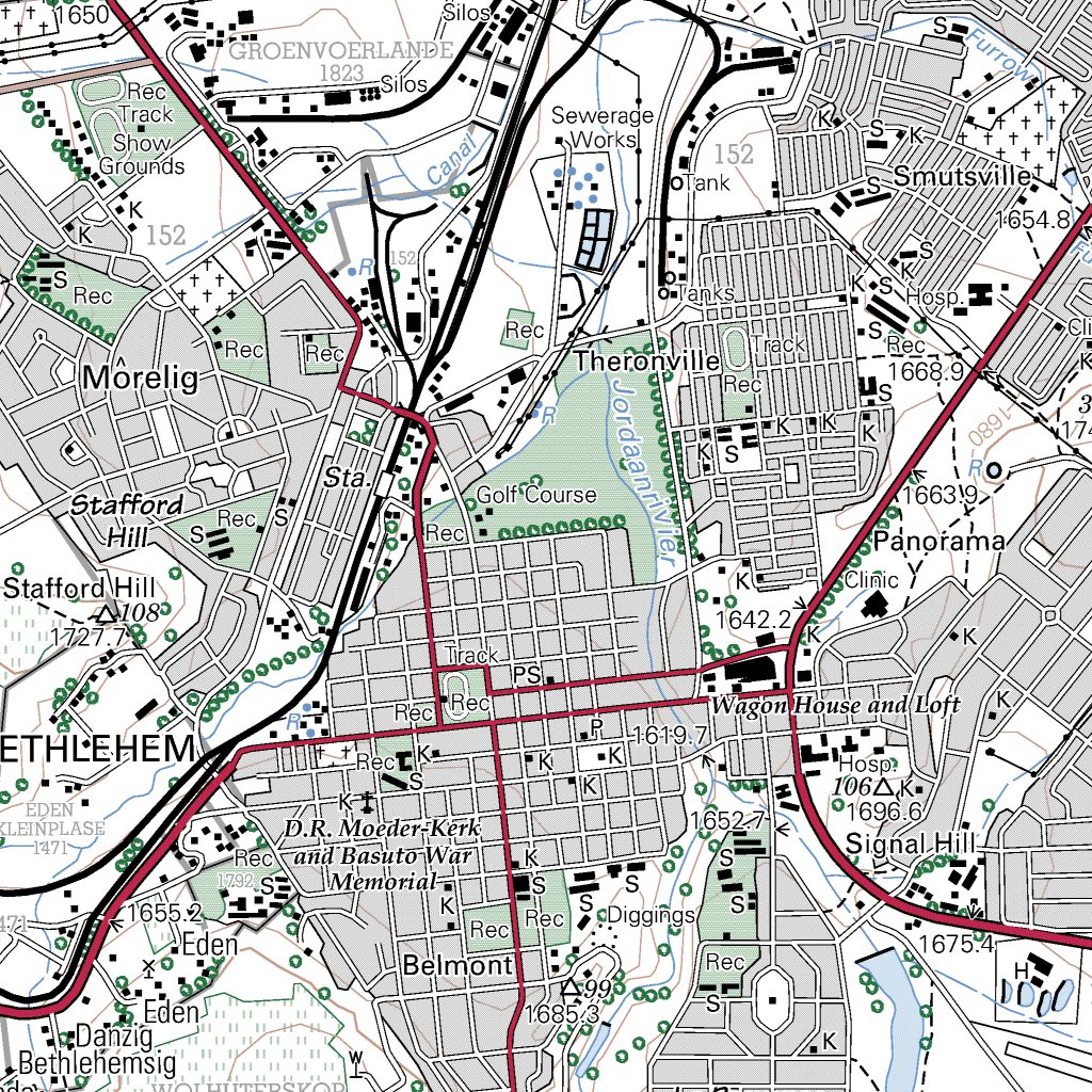Bethlehem South Africa Map 2828Ab Bethlehem - Chief Directorate: National Geo-Spatial Information -  Avenza Maps