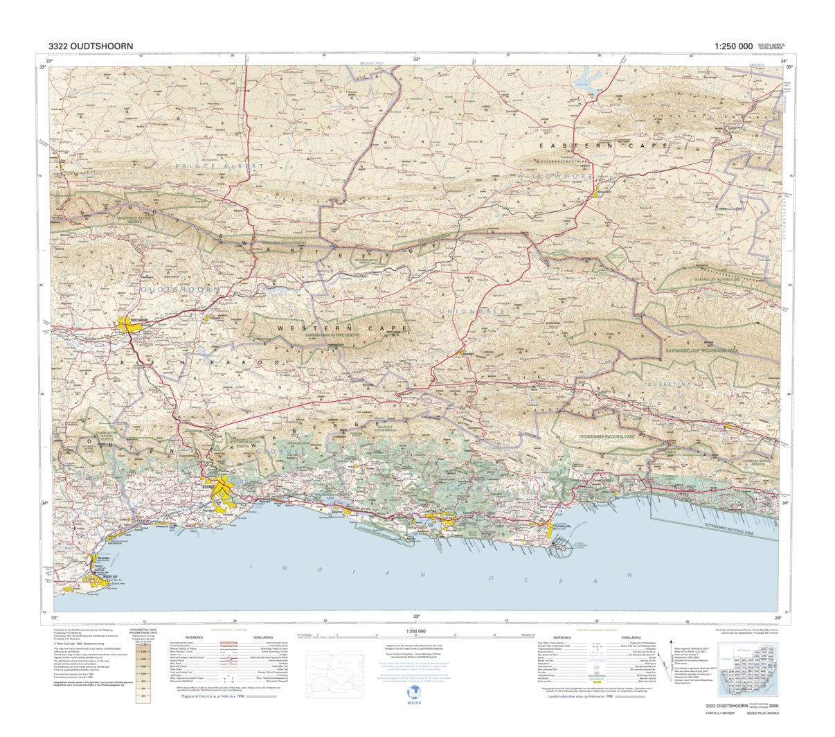 Cadastral Maps South Africa 3322 Oudtshoorn - Chief Directorate: National Geo-Spatial Information -  Avenza Maps