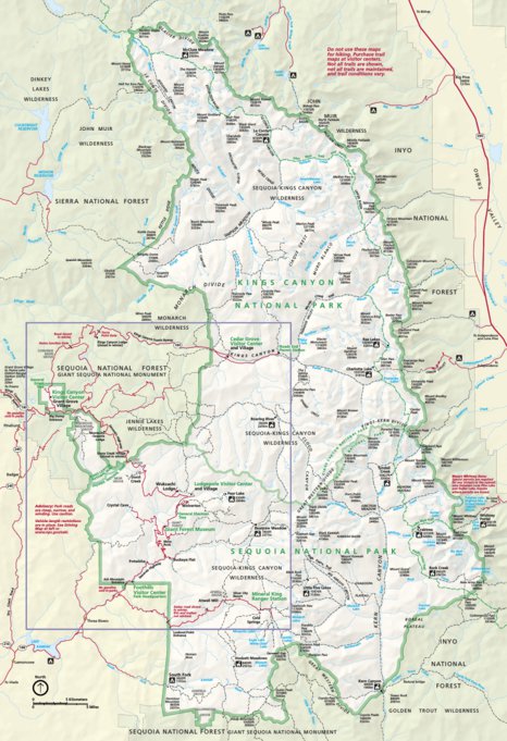 Kings Canyon Sequoia National Park Map Sequoia And Kings Canyon National Parks - Us National Park Service - Avenza  Maps