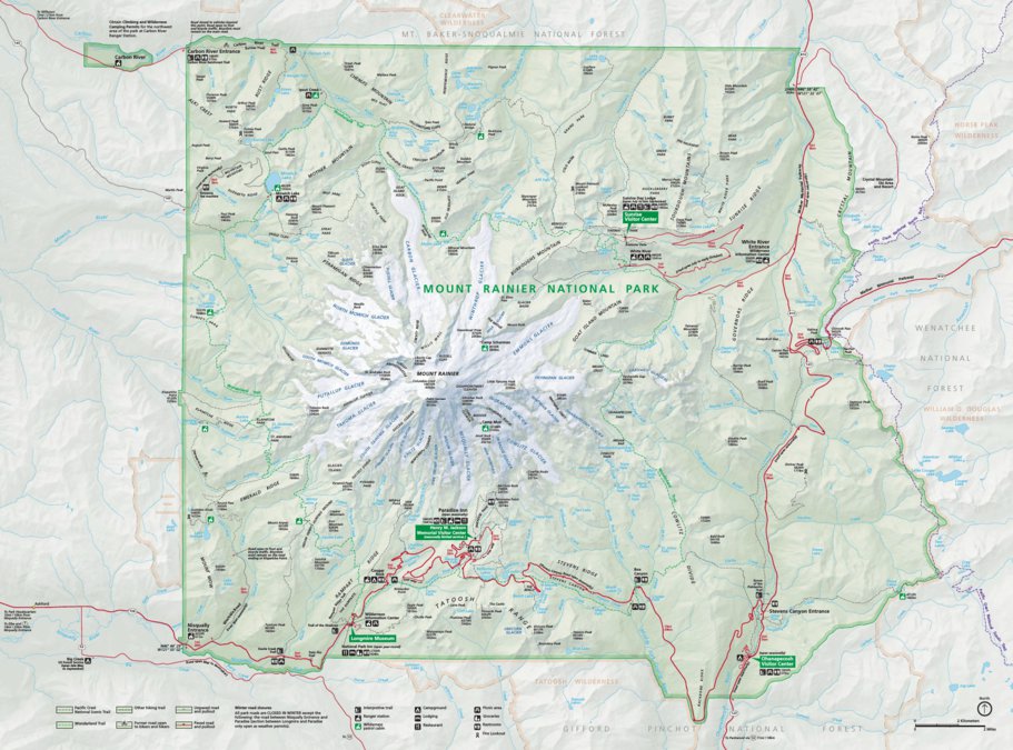 Mt Rainier Trail Map Mount Rainier National Park - Us National Park Service - Avenza Maps