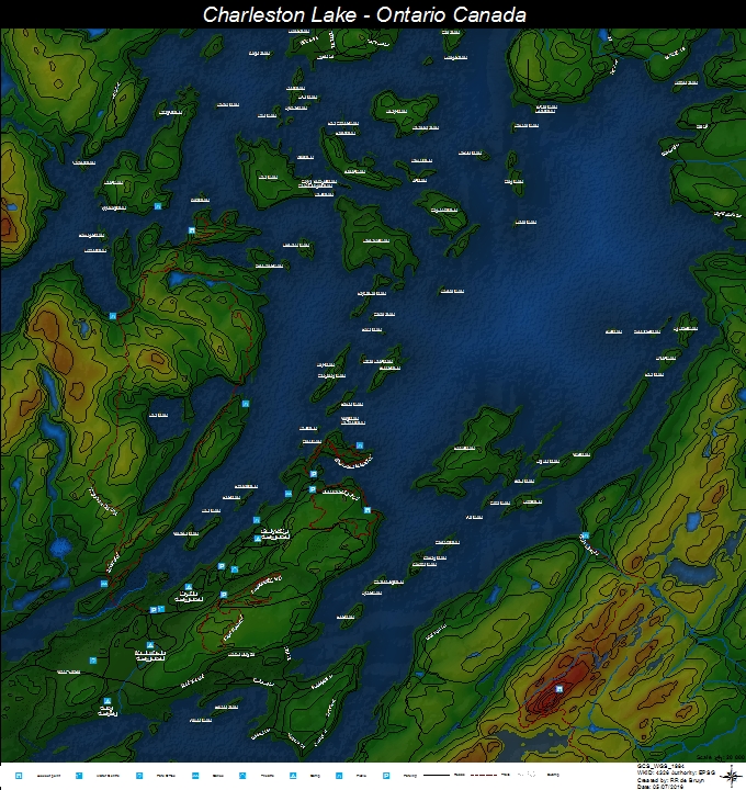 Charleston Lake Fishing Map Charleston Lake - Ontario, Canada - Rdb - Avenza Maps