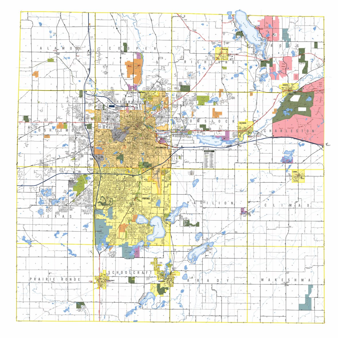 Kalamazoo County Township Map Kalamazoo County Streetmap 2019 - Kalamazoo County - Avenza Maps