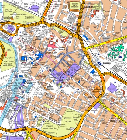 Gloucester Town Centre Map A-Z Gloucester - Geographers' A-Z Map Company - Avenza Maps