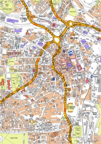 Halifax Town Centre Map A-Z Halifax - Geographers' A-Z Map Company - Avenza Maps