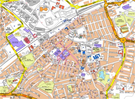 Swindon Town Centre Map A-Z Swindon - Geographers' A-Z Map Company - Avenza Maps