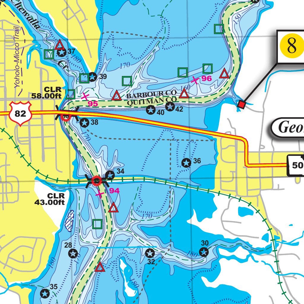 Lake Eufaula Alabama Fishing Map Black Sea Map