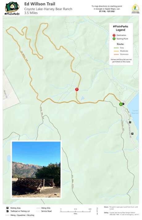 Harvey Bear Trail Map Pixinparks 2021 - Coyote Lake - Santa Clara County Parks And Recreation -  Avenza Maps